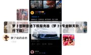 萝卜密聊普通下载服务器（萝卜+专业聊天软件下载）