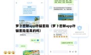 萝卜密聊app诈骗套路（萝卜密聊app诈骗套路是真的吗）