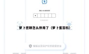 萝卜密聊怎么停用了（萝卜蜜百科）