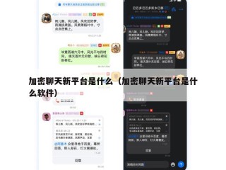 加密聊天新平台是什么（加密聊天新平台是什么软件）