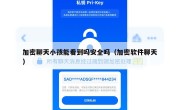 加密聊天小孩能看到吗安全吗（加密软件聊天）