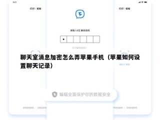 聊天室消息加密怎么弄苹果手机（苹果如何设置聊天记录）