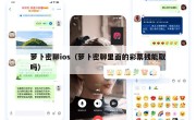 萝卜密聊ios（萝卜密聊里面的彩票钱能取吗）