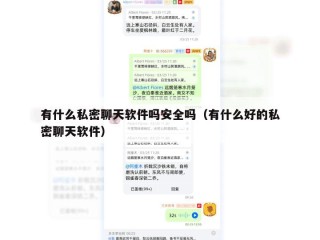 有什么私密聊天软件吗安全吗（有什么好的私密聊天软件）