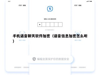 手机语音聊天软件加密（语音信息加密怎么听）