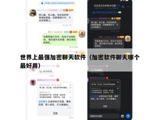 世界上最强加密聊天软件（加密软件聊天哪个最好用）