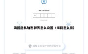 海鸥隐私加密聊天怎么设置（海鸥怎么用）