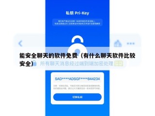 能安全聊天的软件免费（有什么聊天软件比较安全）