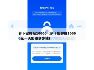 萝卜密聊投10000（萝卜密聊投10000元一天能赚多少钱）