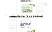 企业秘密信息保护（企业信息保密制度）