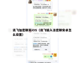 讯飞加密聊天iOS（讯飞输入法密聊安卓怎么设置）