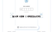 加入萝卜密聊（卜萝密怎么打开）