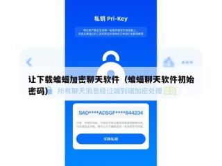 让下载蝙蝠加密聊天软件（蝙蝠聊天软件初始密码）