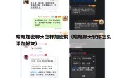 蝙蝠加密聊天怎样加密的（蝙蝠聊天软件怎么添加好友）