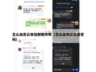 怎么加密云微信群聊天呢（怎么给微云设置密码）