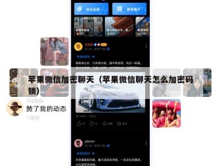 苹果微信加密聊天（苹果微信聊天怎么加密码锁）