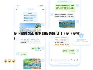 萝卜密聊怎么找不到服务器id（卜萝卜萝蜜）