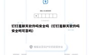 钉钉是聊天软件吗安全吗（钉钉是聊天软件吗安全吗可靠吗）