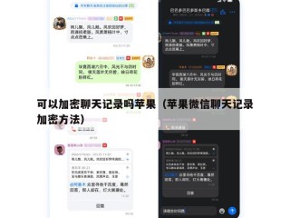可以加密聊天记录吗苹果（苹果微信聊天记录加密方法）