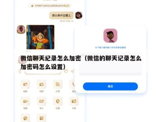 微信聊天纪录怎么加密（微信的聊天记录怎么加密码怎么设置）