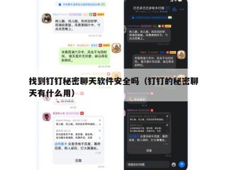 找到钉钉秘密聊天软件安全吗（钉钉的秘密聊天有什么用）