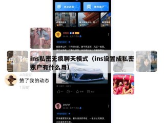 ins私密无痕聊天模式（ins设置成私密账户有什么用）
