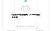 big聊天软件安全吗（billkin的社交软件）