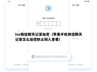 ios微信聊天记录加密（苹果手机微信聊天记录怎么加密防止别人查看）