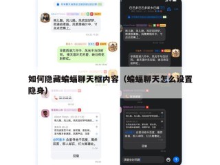 如何隐藏蝙蝠聊天框内容（蝙蝠聊天怎么设置隐身）