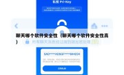 聊天哪个软件安全性（聊天哪个软件安全性高）