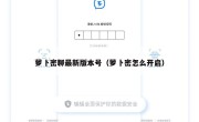 萝卜密聊最新版本号（萝卜密怎么开启）