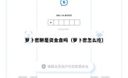 萝卜密聊是资金盘吗（萝卜密怎么吃）