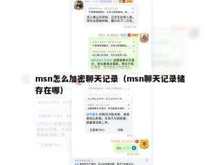 msn怎么加密聊天记录（msn聊天记录储存在哪）