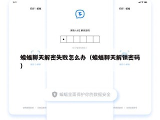 蝙蝠聊天解密失败怎么办（蝙蝠聊天解锁密码）