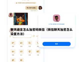 聊天语言怎么加密码微信（微信聊天加密怎么设置方法）