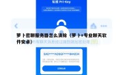 萝卜密聊服务器怎么清除（萝卜+专业聊天软件安卓）
