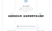 企业密信怎么锁（企业密信账号怎么消掉）