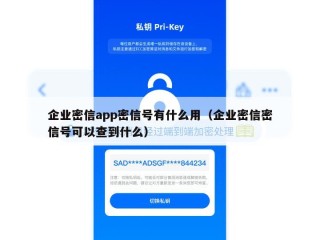 企业密信app密信号有什么用（企业密信密信号可以查到什么）