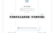 华为聊天怎么加密设置（华为聊天功能）