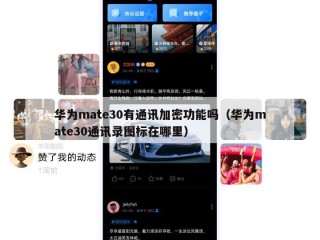 华为mate30有通讯加密功能吗（华为mate30通讯录图标在哪里）