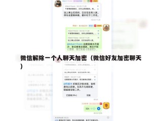 微信解除一个人聊天加密（微信好友加密聊天）