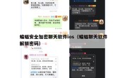 蝙蝠安全加密聊天软件ios（蝙蝠聊天软件解锁密码）