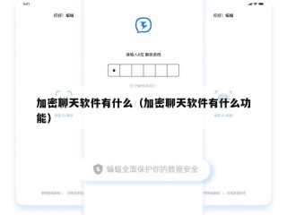加密聊天软件有什么（加密聊天软件有什么功能）