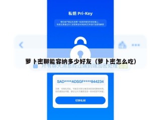 萝卜密聊能容纳多少好友（萝卜密怎么吃）