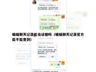 蝙蝠聊天记录能当证据吗（蝙蝠聊天记录官方能不能查到）