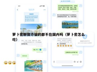 萝卜密聊做诈骗的都不在国内吗（萝卜密怎么吃）