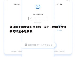 软件聊天要充钱吗安全吗（网上一些聊天软件要充钱是不是真的）