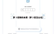 萝卜密聊的本质（萝卜密怎么吃）