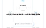 小学生的加密聊天记录（小学生的聊天密码）