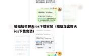 蝙蝠加密聊天ios下载安装（蝙蝠加密聊天ios下载安装）